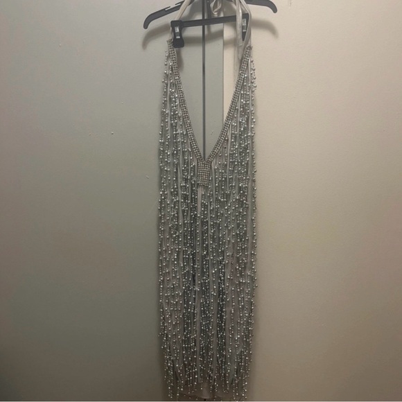 Custom Dress Silver Beaded disco ball prom Dress - Picture 2 of 9